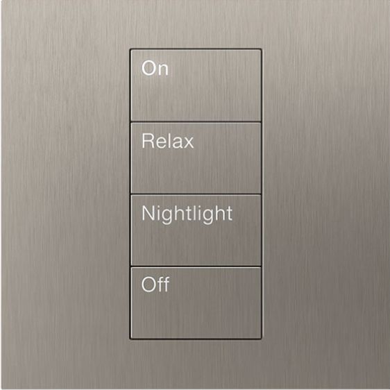 An elegant lighting keypad with named scenes