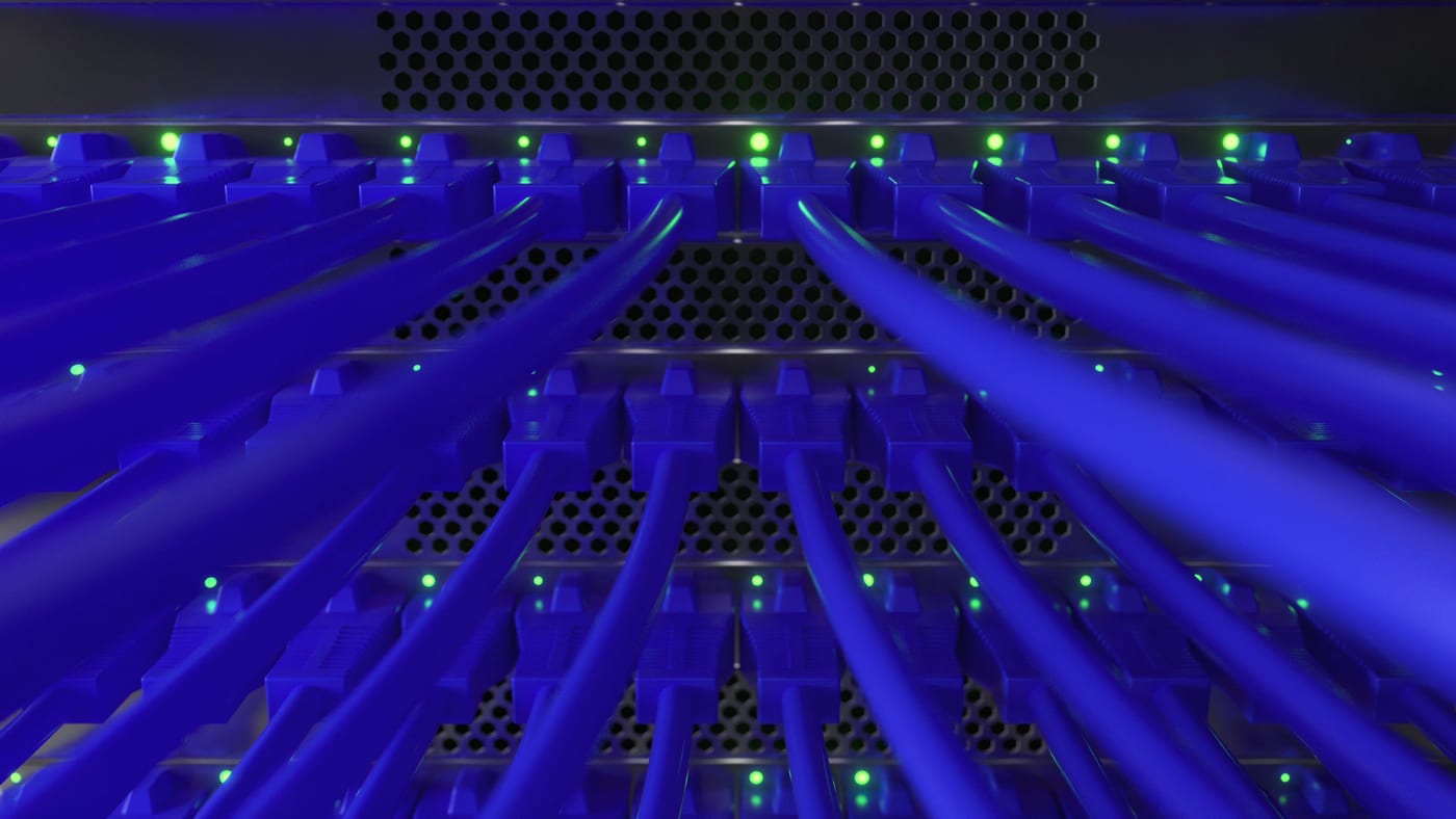 Structured network cabling terminated into a switch