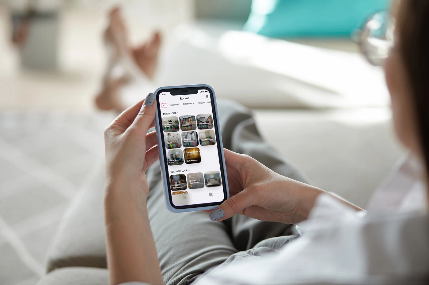 Controlling a home room by room from a phone